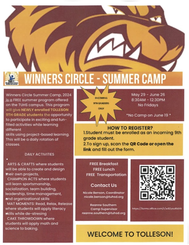 Winners Circle Winners Circle Summer Camp flyer
